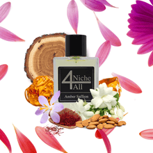 Load image into Gallery viewer, Beauty in a bottle. Inviting, intoxicating and interesting! Top notes Jasmine, Saffron and Almond Heart notes Amberwood, White Florals Base notes Cedar, Fir Resin, Musk A sweet, deep scent, florals, jasmine and saffron blended with woody notes. For both him and her. Eau de Parfum (EDP) Est. in 2021